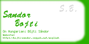 sandor bojti business card